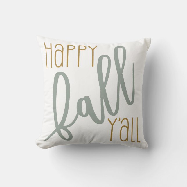 Coussin Happy Fall Yall Automne Trendy Modern Citation (Recto)