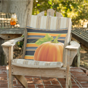 Coussin Happy Fall Yall Citrouilles sur Fun Stripes Motif