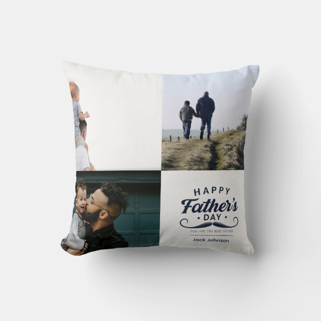 Coussin Happy Father’s Day Mustache Tribute Design (Recto)