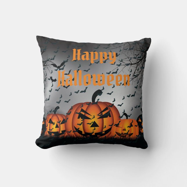 Coussin Happy Halloween Éffrayant (Recto)