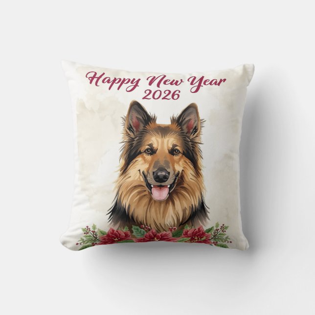 Coussin Happy New Year 2026 Dog Decor (Recto)