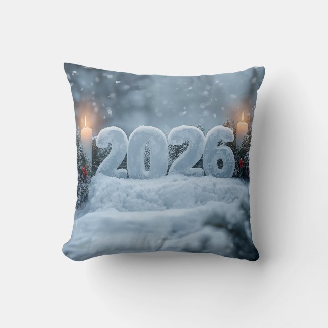 Coussin happy new year 2026 winter (Recto)
