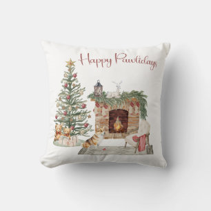 Coussin Happy Pawlidays Chien Design - Corgi