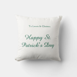 Coussin Happy St. Patrick's day green name date simple min