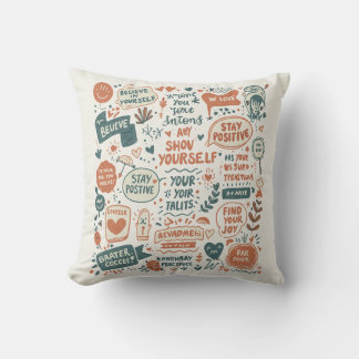 Coussin Happy Thoughts Doodle Art : Imprime avec
