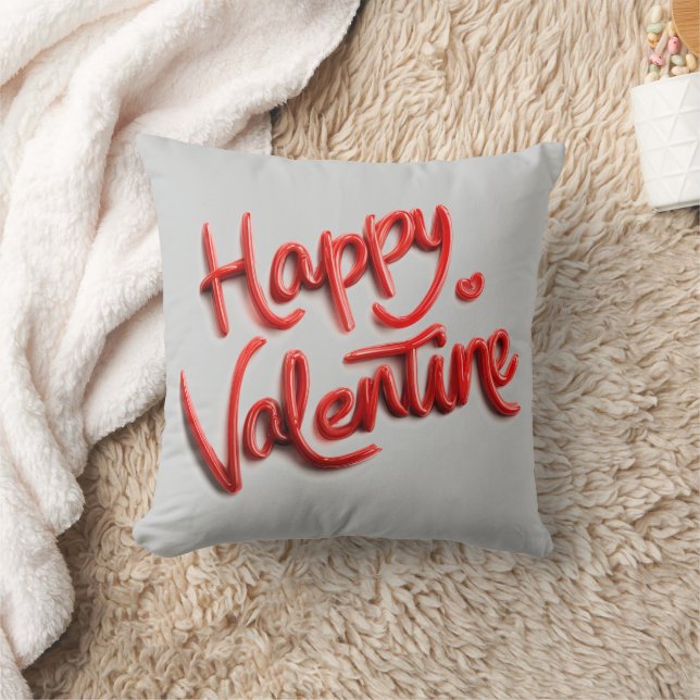 Coussin Happy Valentine Sweet Romantic Throw Pillow (Couverture)