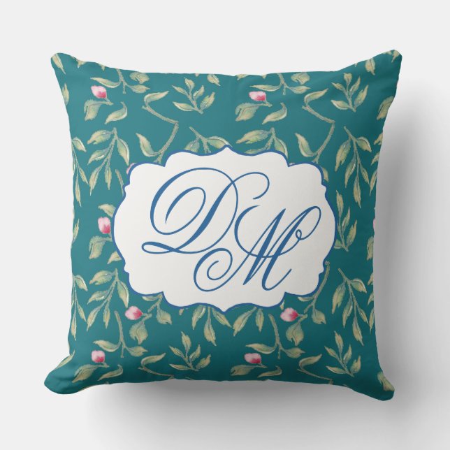 Coussin Harbour Blue Wedding Keepsake Throw Pillow (Recto)