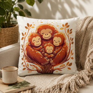 Coussin Harmonie de la Jungle : Inspiré de l'Orang-outan