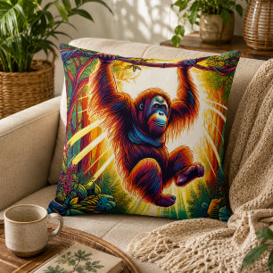 Coussin Harmonie de la Jungle : Inspiré de l'Orang-outan 
