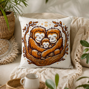 Coussin Harmonie de la Jungle : Inspiré de l'Orang-outan 