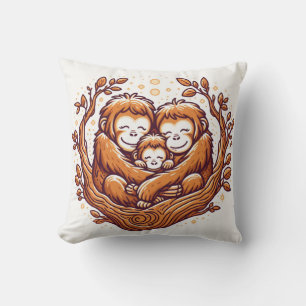 Coussin Harmonie de la jungle : inspirée par l'Orangoutan