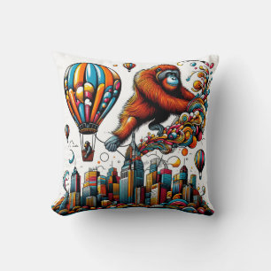 Coussin Harmonie de la jungle : inspirée par l'Orangoutan