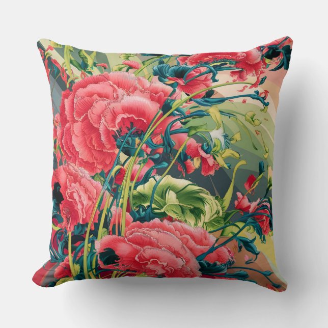 Coussin Harmonie florale : Ensemble de literie inspiré Uki (Recto)