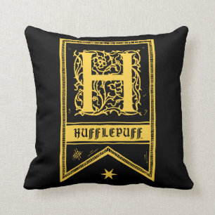 Coussin Harry Potter   Bannière monogramme de Poufsouffle