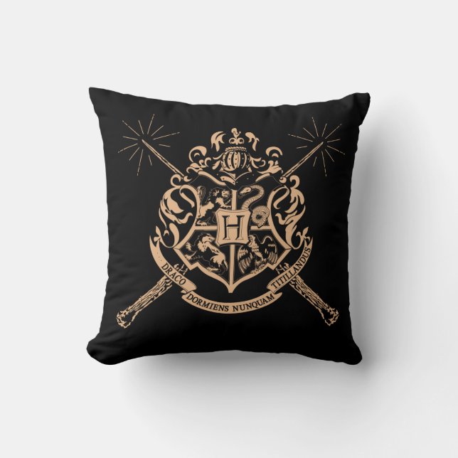 Coussin Harry Potter | Hogwarts Crossed Wands Crest (Recto)