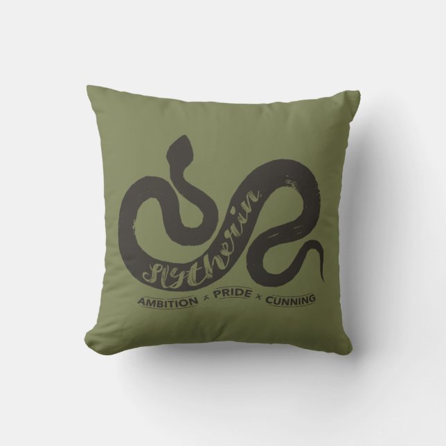 Coussin Harry Potter | SLYTHERIN™ Silhouette Typographie (Recto)