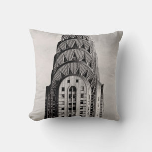 Coussin Haut de l'immeuble Chrysler NYC - N&B