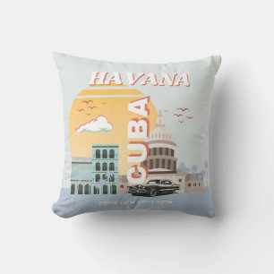 Coussin Havana Cuba Art Vintage voyage