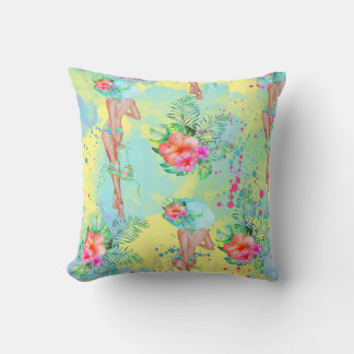 Coussin hawaïen tropical