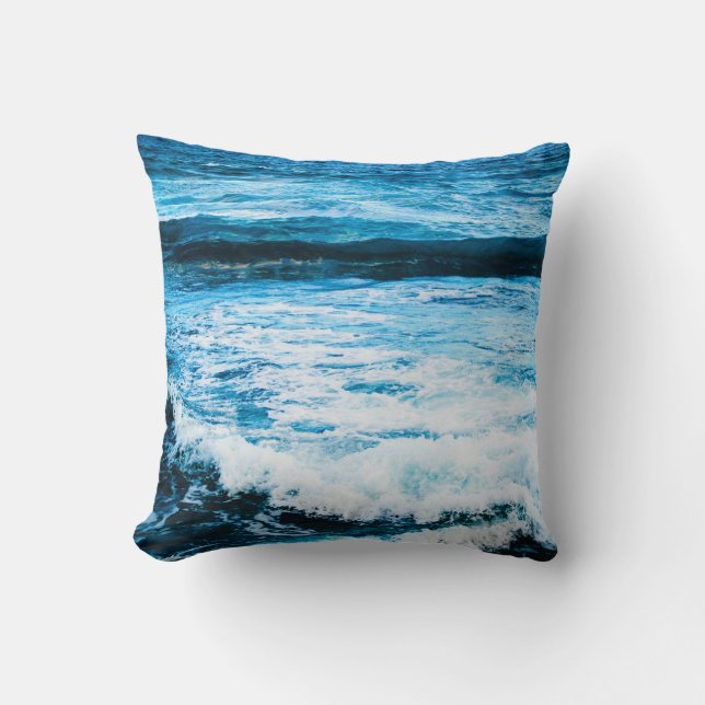 Coussin Hawaii turquoise océan vagues photo simple moderne (Recto)