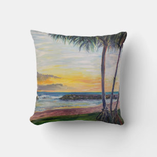 Coussin Hawaiian Ko'Olina Beach lagon 2 Hala Tree