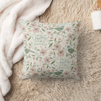 Coussin He Restores My Soul Botanical Spring Pattern