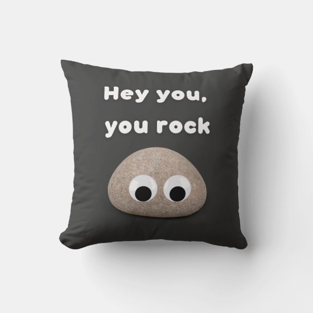 Coussin Hé toi, rocaille, rocaille avec les yeux de dieu c (Recto)