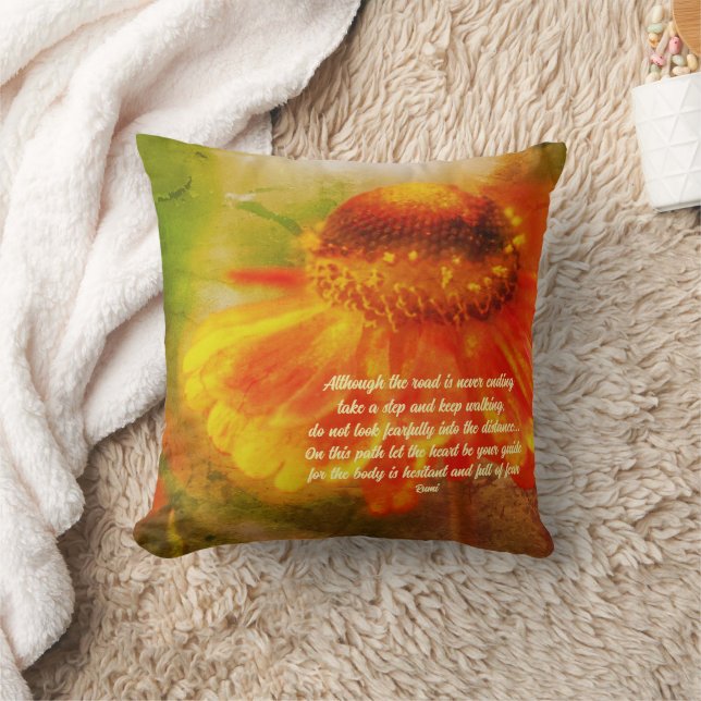 Coussin Heart Be Your Guide Zinnia Inspirational Quote  (Couverture)