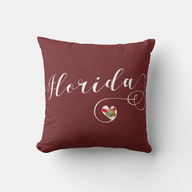 Coussin Heart Florida Coussin, Miami Floridian (Recto)