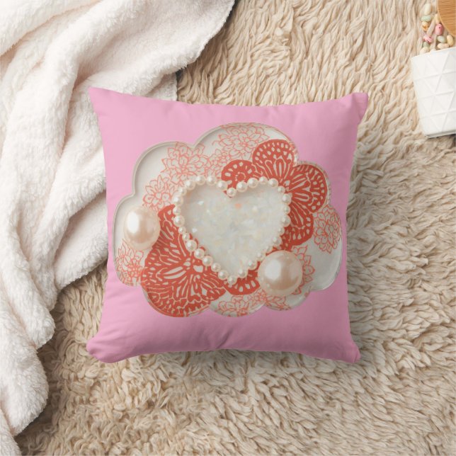 Coussin Heart patterns AI art  (Couverture)