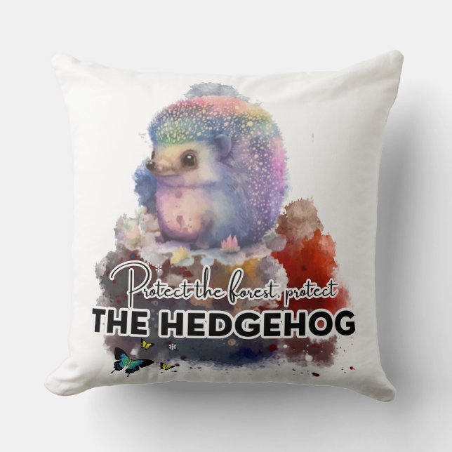 Coussin Hedgehog, gardien forestier (Recto)