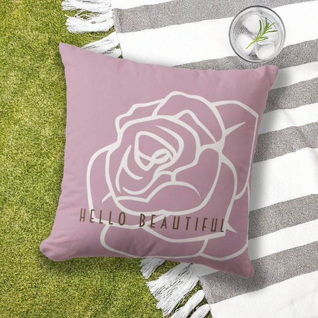 Coussin Hello Beautity - Fleur rose moderne (Créateur téléchargé)