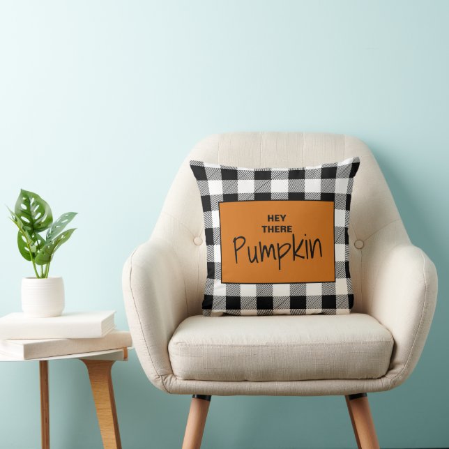 Coussin Hello Citrouille Plaid (Chaise)