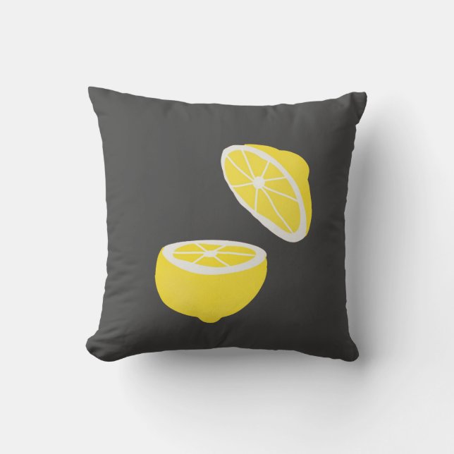 Coussin Hello Lemon jaune moderne fruit (Recto)