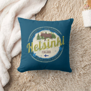 Coussin Helsinki capitale de l'orignal Finlande souvenir v