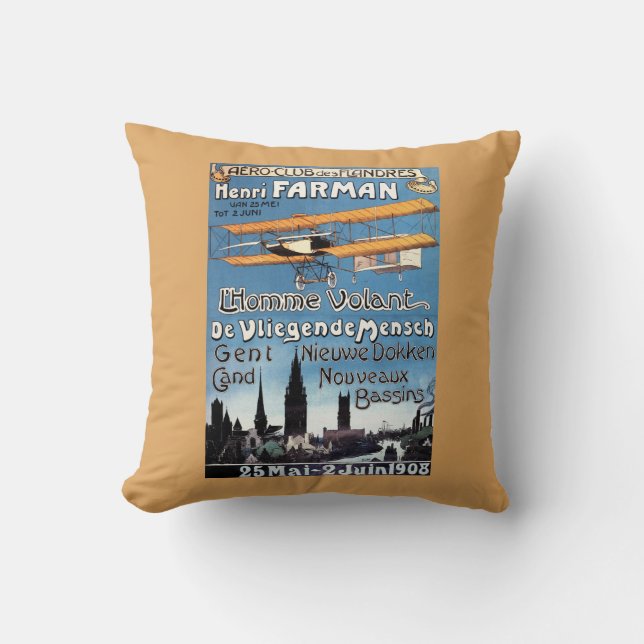 Coussin Henry Farman pilote l'affiche de promo d'homme de (Recto)