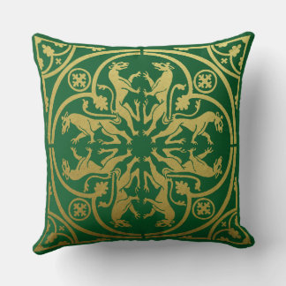 Coussin Herald de la Renaissance médiévale Lion Leopard Me