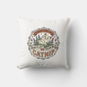 Coussin Herbe à Chat Chat Herbe à Chat Vintage Vector Art