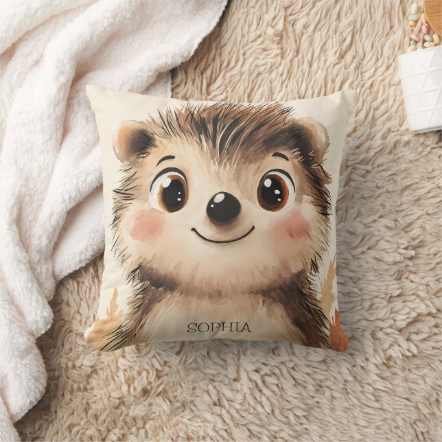 Coussin Hérisson animal mignon Nom personnalisé Enfants (Couverture)