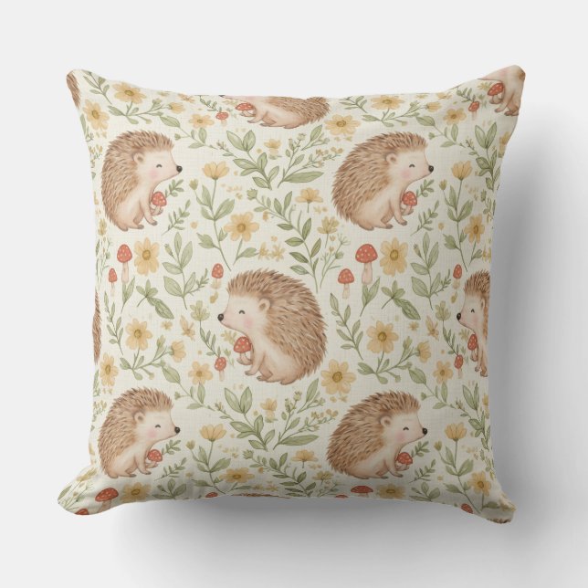 Coussin Hérisson Cottagecore (Recto)