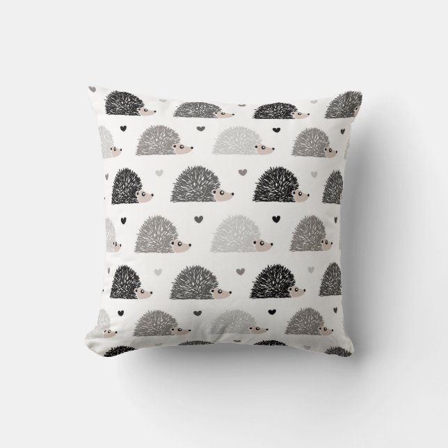 Coussin Hérissons et coeurs (Recto)