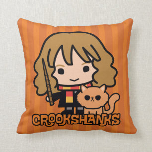 Coussin Hermione et Crookshanks en dessin animé