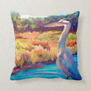 Coussin Héron bleu