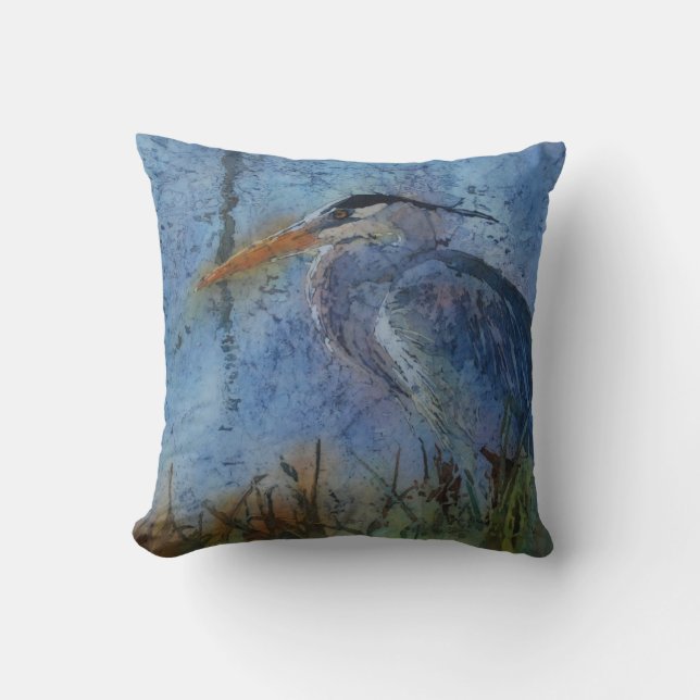 Coussin Héron de bleu de pillow_great de jet (Recto)