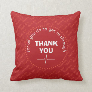 Coussin Héros de la santé du MERCI personnalisé ROUGE