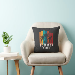 Coussin Heure d'été Jetez l'oreiller - Plage tropicale Acc