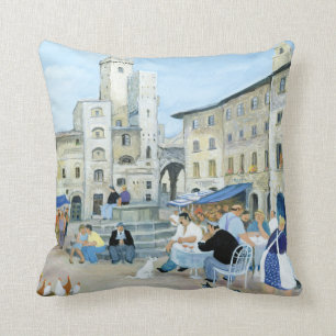 Coussin Heure du déjeuner dans un carré Toscane du march
