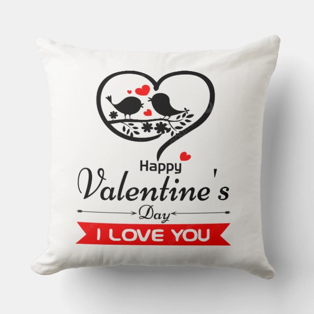 Coussin Heureuse Sainte-Valentin (Recto)