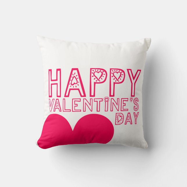 Coussin Heureuse Sainte-Valentin Cute Carré moderne Coussi (Recto)