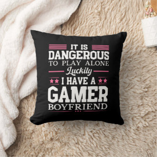 Coussin Heureusement, J'Ai Un Gamer Girlfriend Funny Coupl